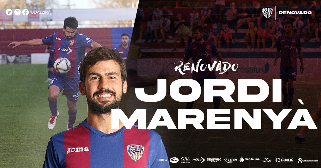 UDAlzira's tweet photo. 📢 𝑶𝑭𝑰𝑪𝑰𝑨𝑳 | Jordi Marenyà

La UD Alzira y Jordi @marenya14 han alcanzado un acuerdo para la renovación del futbolista, que fue el que más minutos acumuló en el pasado curso.

¡Vamos, Mare! 🙌

➕  https://t.co/WPykQ09ovQ https://t.co/6AcNlgeaRG