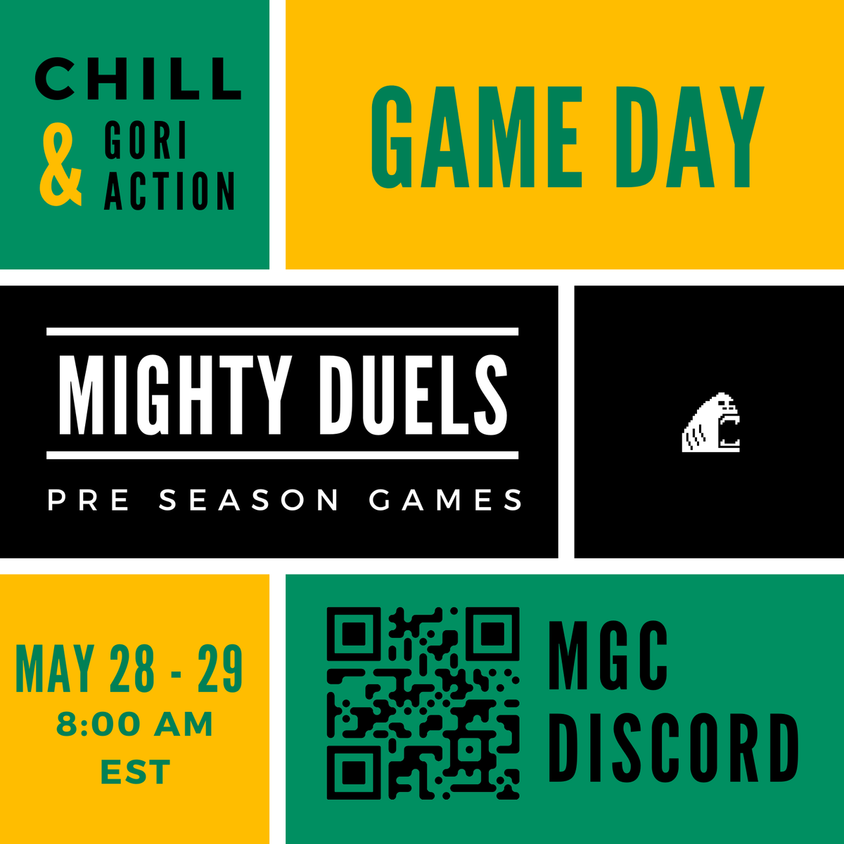The long wait is over Hunters! 
You can watch the games live in the clan's Discord, just join the "Mighty D Tournament" voice channel. 

Match dates:
Match 1 &amp; 2 - May 28 | 8:00 AM EST
Match 3 &amp; 4 - May 29 | 8:00 AM EST

See you there fam!
discord.gg/zyvCAchWx3
#MGC #OpenZoo