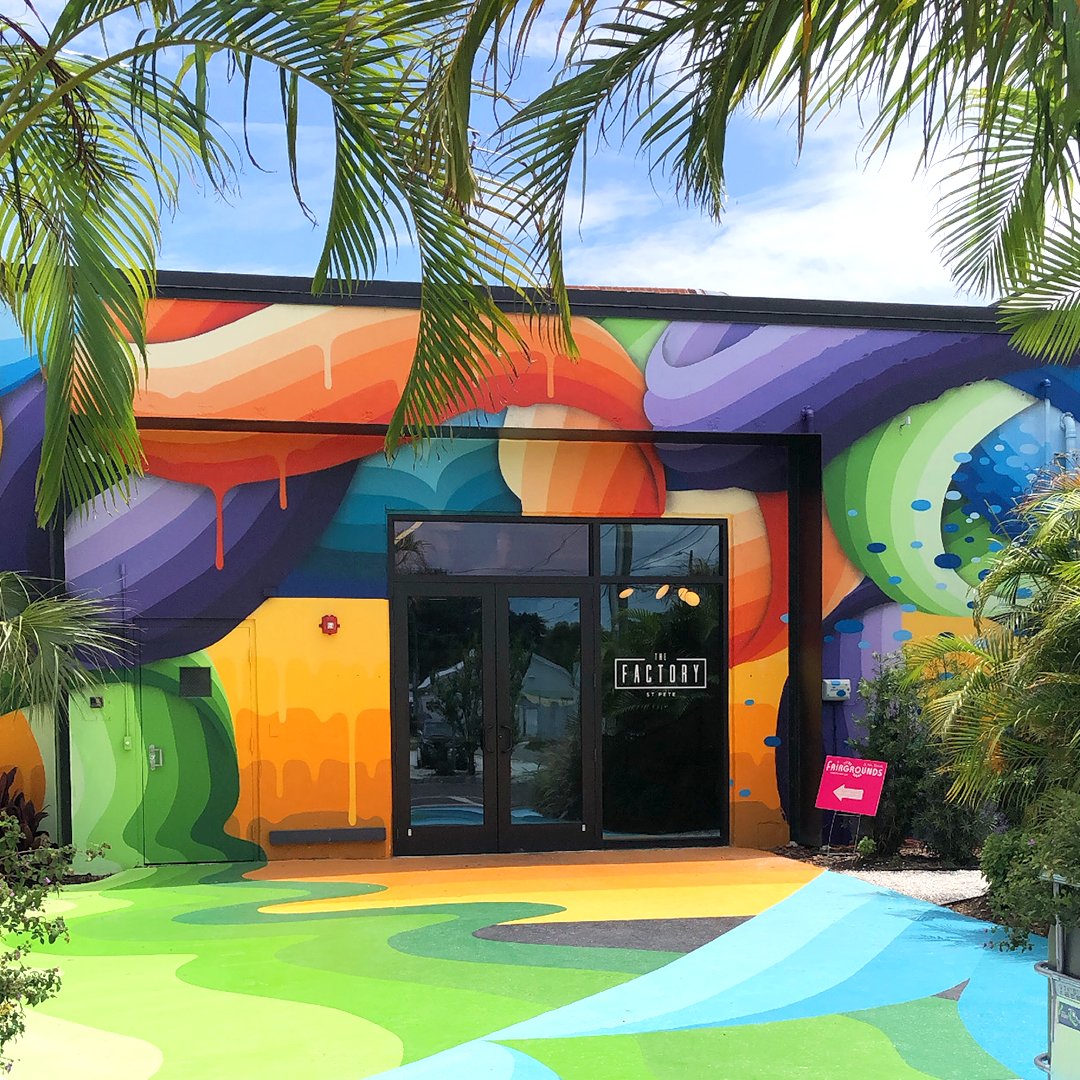 Right here! Right now! @thefactorystpete 2622 Fairfield Ave S
.
Come in through the Fairfield Ave entrance (NOT 7th Ave). Look for the rainbow Ricky Watts mural and our sunshiney faces. 
.
8:00am-9:00 Yoga with @kristinajourney
9:00 Doors open!
9:30 All the things!!
11:00 ✌️