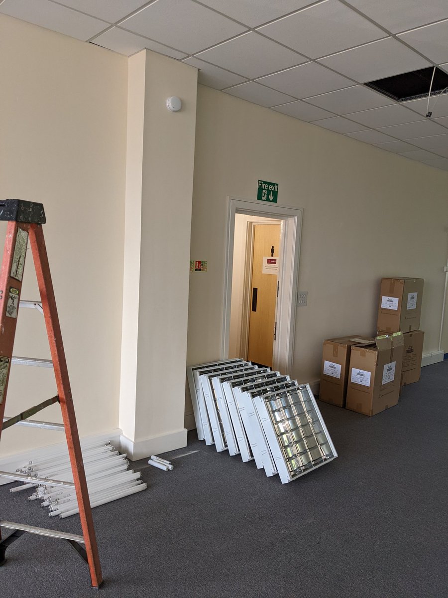 cskelectrical's tweet image. 18 office light replacement to LED panel lights in Crawley by an electrician from CSK Electrical