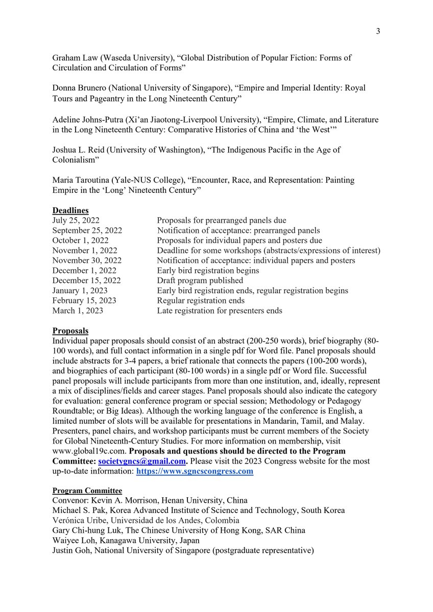 global19c's tweet photo. Our CFP for the SGNCS's First World Congress in 2023 is out! Click below to read more, and do consider sending an abstract and joining us to discuss "Comparative Empire: Conflict, Competition, &amp; Cooperation" on 19-22 June 2023! 🥳🌏🌍🌎⬇️ https://t.co/IqFQEnzmh6
