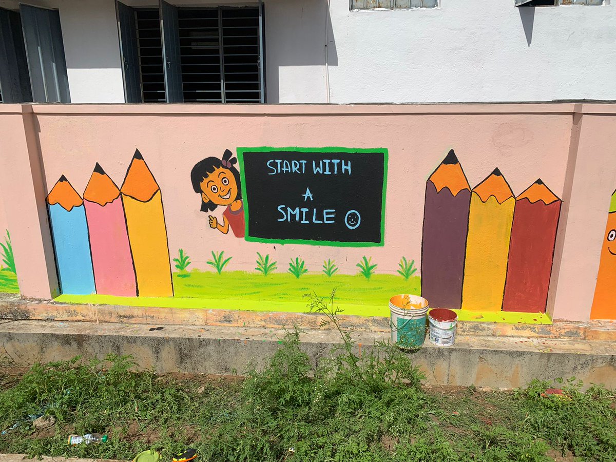 schoolbellvoice's tweet photo. In the urge that colourful artwork motivates children to come to school, we are forging awareness by beautifying government schools across Karnataka.
Here are the glimpses of the artwork at Channamumbapura Village, Shivamogga

#SchoolBell
#Campus2Community
#RotaryMidtownBangalore https://t.co/8APTH6TGD3