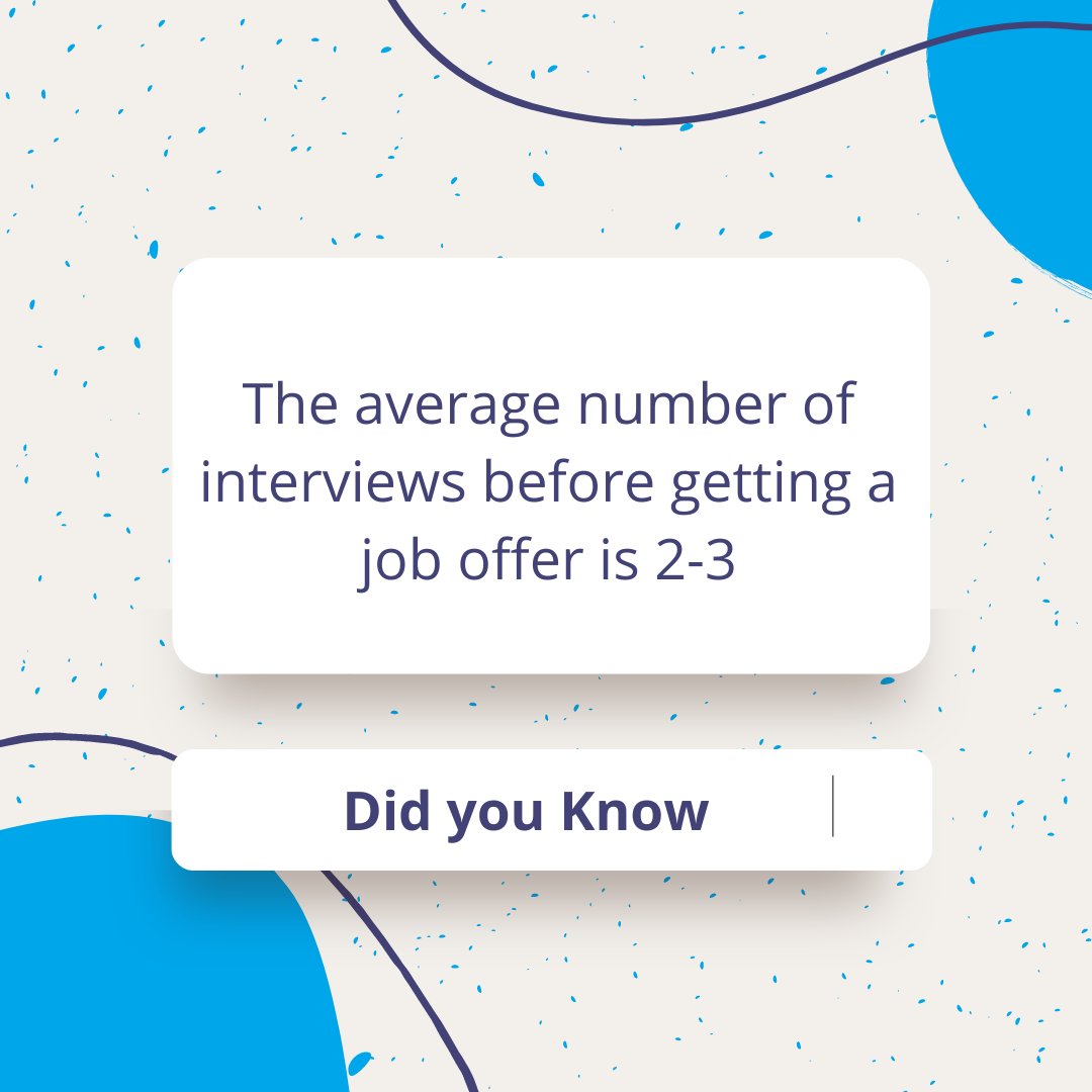 GraduatesFirst's tweet image. Did you know: The average number of interviews before getting a job offer is 2-3. #interview #didyouknow #funfacts #fridayfeeling