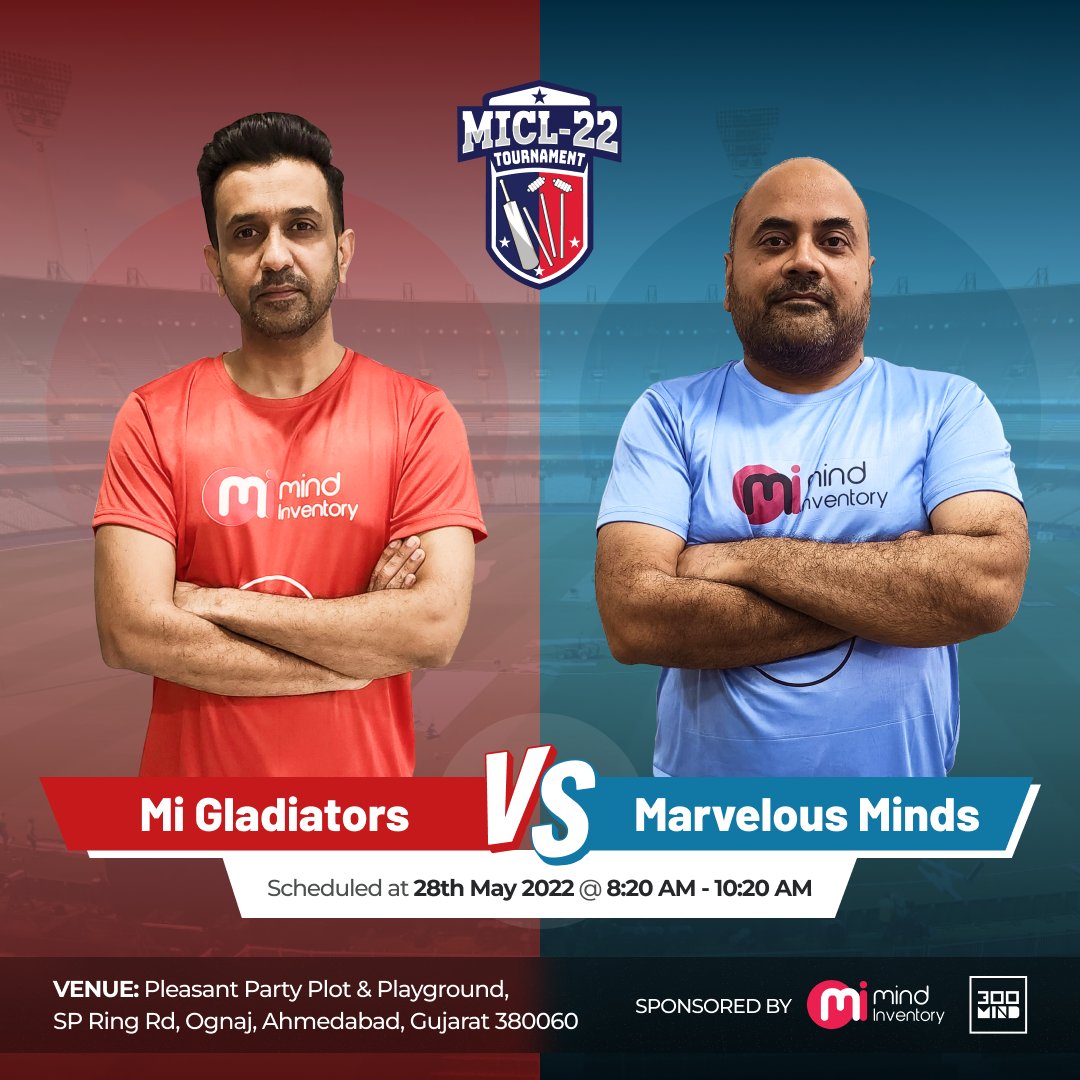 300Mind's tweet photo. The hype of #MICL22 reached a different level π
Come and show support to your favorite team to ROCK!! πͺπΌ
#cricket #sports #workculture #corporatecricket #corporatecrickettournament #IPL2022 #CricketTwitter #300mind https://t.co/FnUqnEBwEk