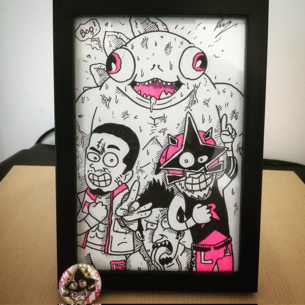 RavageCatchFr's tweet photo. Les ☠️😈 NIOUKS?!
ILS N'ONT PEUR DE RIEN !
Nouveau dessin encadré en vente, à partir fe 5€ !
#ravage #ravageestla #ole #apc #catch #catchfr #catchfrance #niouks #championship #champion #tagteam #maitredespins #murlock #kuro #dnd #kross #Creature https://t.co/6HOSIrE26Q