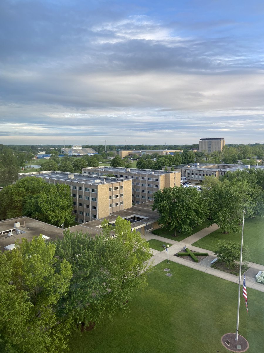 Heading out to the track for walkthrough! Great view from Andrew’s Hall here at EIU.