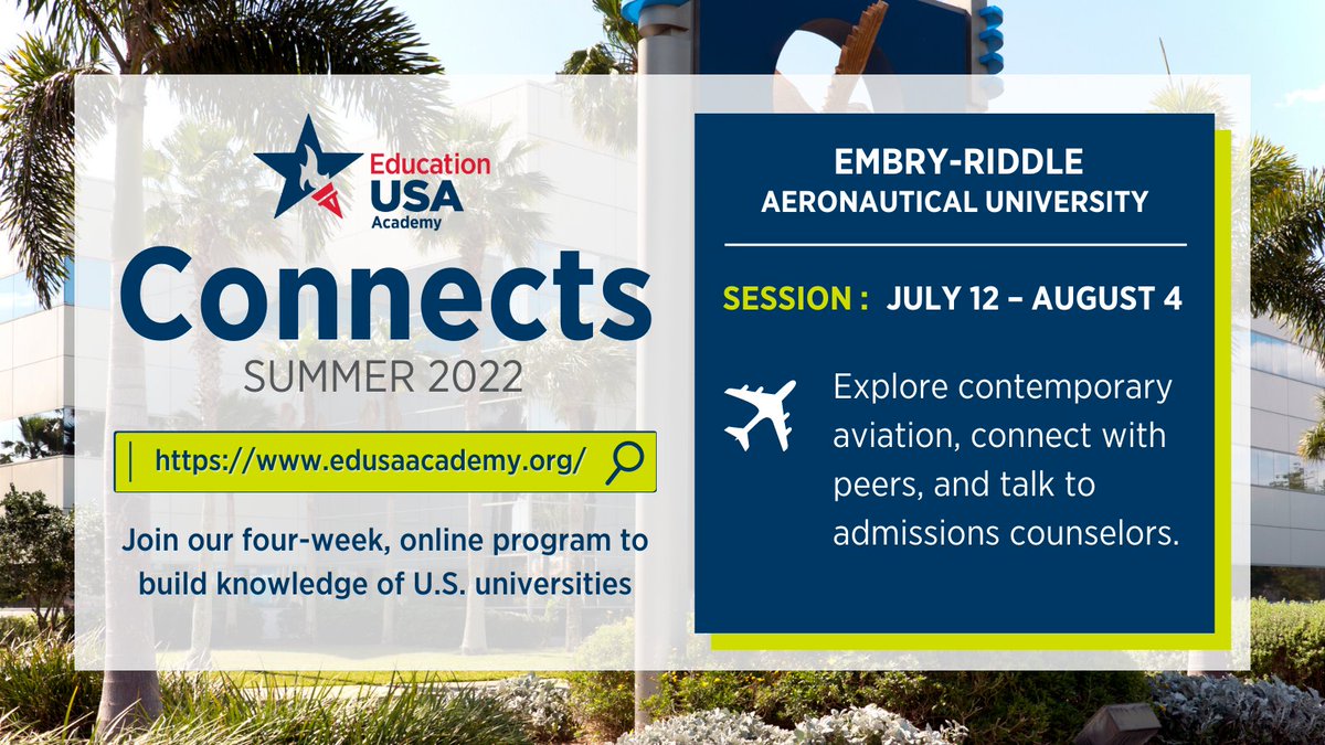 ✈️  Do you want to fly through the sky or dream up the future of the aviation industry?  Connect with <a href="/EmbryRiddle/">Embry-Riddle Aeronautical University</a> this summer!  Learn more about the program ➡️ bit.ly/EmbryRiddleEdU….