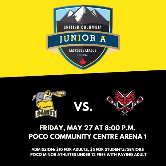 Poco Jr Saints (@saintsjra) on Twitter photo Game Day! Come out and watch the <a href="/SaintsJrA/">Poco Jr Saints</a> take on the <a href="/jraislanders/">Delta Jr. Islanders</a> this evening at the PCCC 8:00pm faceoff. All players participating in the Peewee Pop Styles tourney are welcome to come and watch some Jr A lax action #gosaints
🖤💛🥍 Game Day! Come out and watch the <a href="/SaintsJrA/">Poco Jr Saints</a> take on the <a href="/jraislanders/">Delta Jr. Islanders</a> this evening at the PCCC 8:00pm faceoff. All players participating in the Peewee Pop Styles tourney are welcome to come and watch some Jr A lax action #gosaints
🖤💛🥍