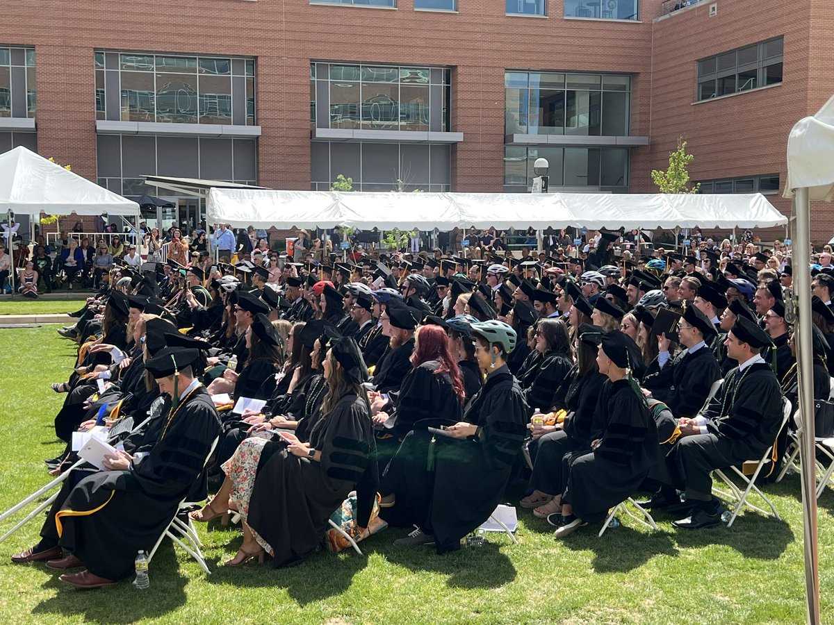 CUMedicalSchool's tweet photo. “My final advice for the new doctors here, laugh, laugh tell jokes. Have a sense of humor medicine is serious business, but it's also outrageously funny.” @DGlaucomflecken https://t.co/FsHnUzc0pw