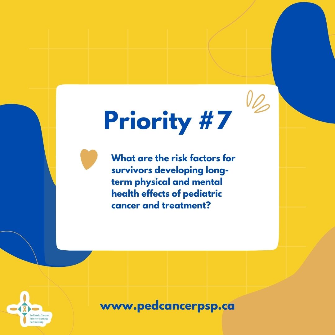 PedCancerPSP's tweet photo. We need to know the risk factors so doctors, survivors and the survivors' families are able to protect and improve the physical and mental health of patients from the effects of pediatric cancer and treatment. #childhoodcancer 🇨🇦🎗 https://t.co/NQZweANotk