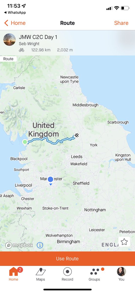 MaddyJMW's tweet image. I know 170 miles does sound like a lot, but what is even scarier is seeing the day 1 and 2 maps for our (quite literally) coast to coast cycle… two weeks to go! PLEASE donate - link is in my pinned tweet! @jmwsolicitors @ClinNegSpeak @Bobath_Centre