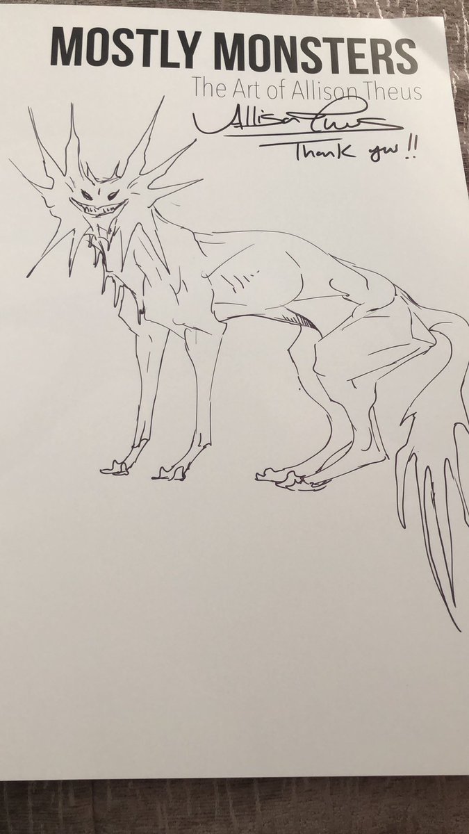 Melek90Arts's tweet photo. So I recently got my Mostly Monsters book by @BeastofOblivion !!!! It’s AMAZING, I’m so happy you did another art book, you’ve been such an inspiration for me, I loved the doodle inside too 🥹💓 #meltalks #mostlymonsters https://t.co/XZdiSpqrei