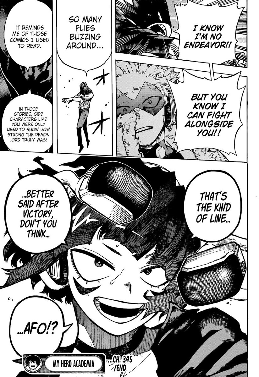 TheBrotherE's tweet photo. #MHA345
AFO VS ENDEAVOR & HAWKS
AFO taunts Endeavor because of Toya & Todoroki
Endeavor LOSES HIS RIGHT ARM!
Tokoyami & Jiro come as backup against AFO!!
Now the battle has changed!!
AFO vs Endeavor, Hawks, Tokoyami, & Jiro!!
I don’t know how they’re gonna defeat AFO?! https://t.co/Lu3AWooRIX