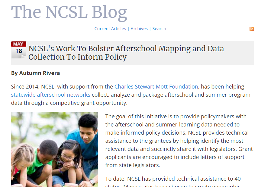 Want to know where #summerlearning and #afterschoolprograms are in your state? NCSL has supported 40 states around program data collection and GIS mapping. Read about and view state maps from the latest cohort of grantees here: tinyurl.com/5n8jcy83