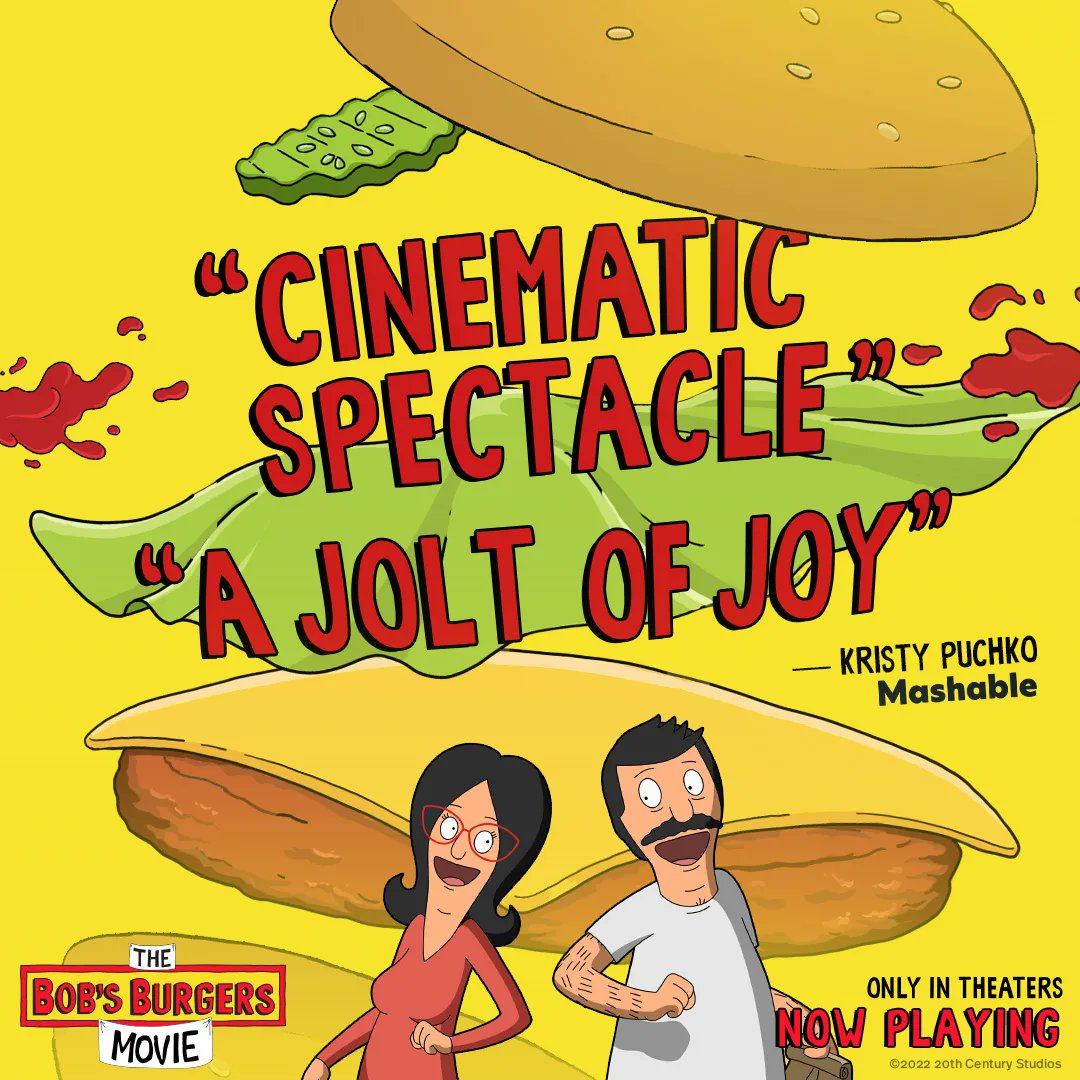 #BobsBurgersMovie is “one of the year’s most joy-inducing films.” Get tickets to see it, NOW PLAYING only in theaters!
