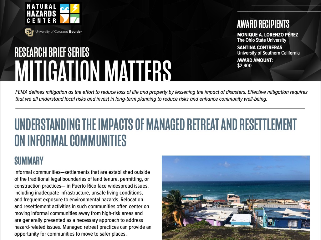 Price's <a href="/SantinaContrer/">Santina Contreras</a> and Monique A. Lorenzo Pérez of <a href="/OhioState/">Ohio State</a> co-authored a report published by the <a href="/HazCenter/">Natural Hazards Center</a>. The research explores how in environments with highly vulnerable areas, relocation processes may inadvertently cause additional risks: ow.ly/T5FK50JiWwR