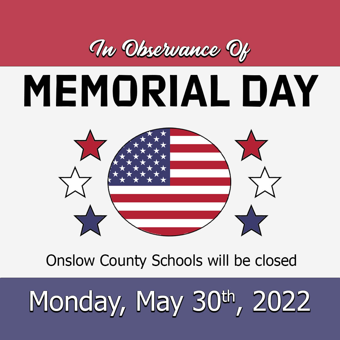 Remember, OCS will be closed for Memorial Day on Monday, May 30. Have a safe and restful holiday weekend!