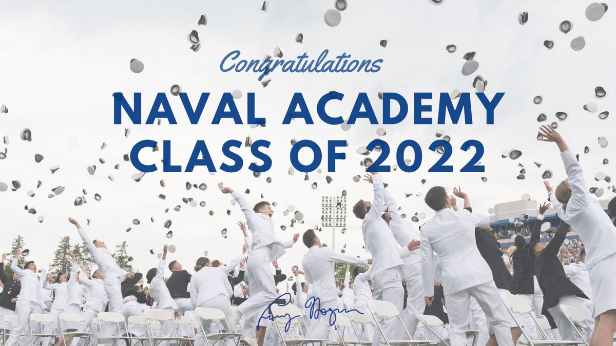 I want to extend my congratulations to the members of the <a href="/NavalAcademy/">U.S. Naval Academy</a> Class of 2022. The Naval Academy is the crown jewel of Annapolis, and we are immensely proud of the men and women who will one day be the officers leading our nation’s Navy and Marine Corps.