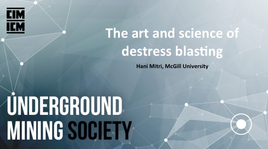 CIM_ICM's tweet photo. JUNE 9– Online lunch &amp; learn – CIM's Underground Mining Society and @mcgillu Hani Mitri present a discussion about one of the most practiced methods today for controlling seismic failures in underground mines – destress blasting. Register now: https://t.co/8d1smpdIsg
#miningtalk https://t.co/XbSoVj1fid