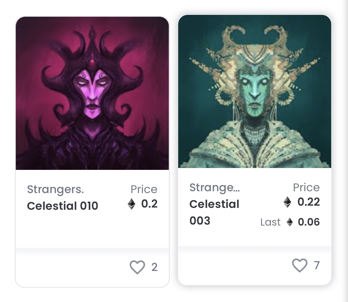 Celestials are superior ancient beings from the world of Strangers! Only three of these #NFTs are listed on the secondary market.