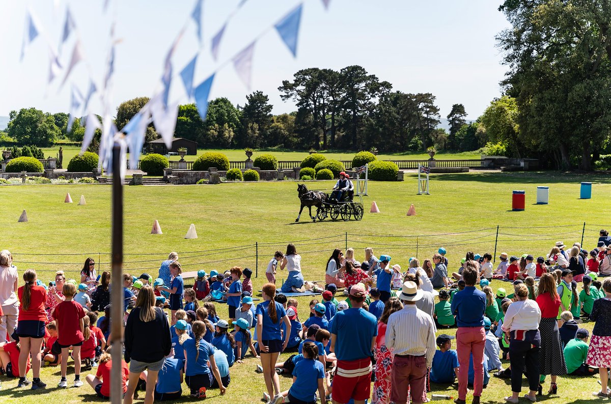 walhamptonprep's tweet photo. From horse &amp; carriage parades, to town bands, space hoppers and Pre-Prep crowns ….it could only be Walhampton’s Jubilee celebrations! We wish you all a fabulous half term week and lots of Jubilee fun! #QueensJubileeCelebrations #JubileeJamboree https://t.co/IO9KzHsR8j