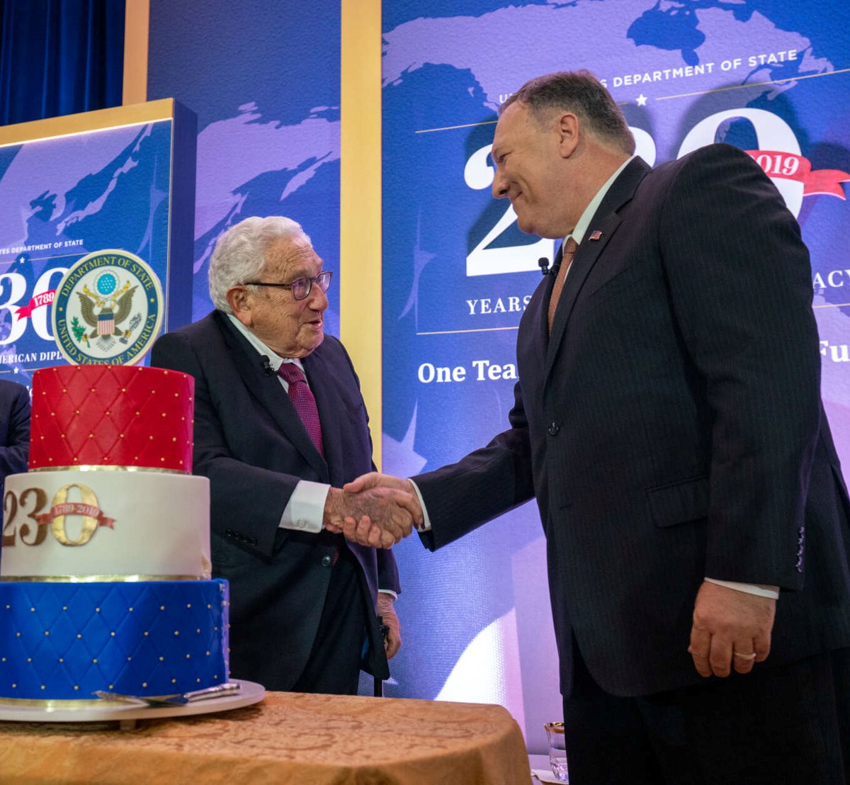 mikepompeo's tweet photo. Wishing a warm and happy 99th Birthday to Dr. Henry Kissinger! I was grateful for your wise and generous guidance during my time as Secretary of State! https://t.co/5PAG1ZIiRy