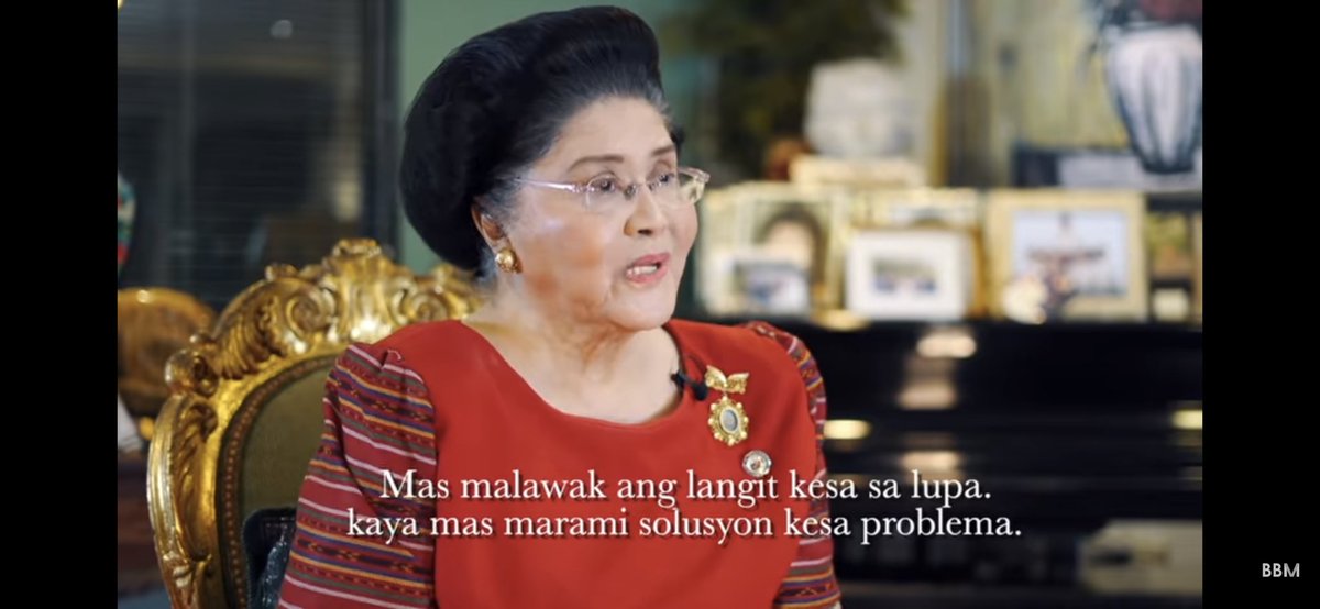 BalinoSherly's tweet photo. “Mas malawak ang langit kesa sa lupa kaya mas maraming solusyon kesa problema”.                                               -Former First Lady Imelda R. Marcos https://t.co/sCOAjf2hrW