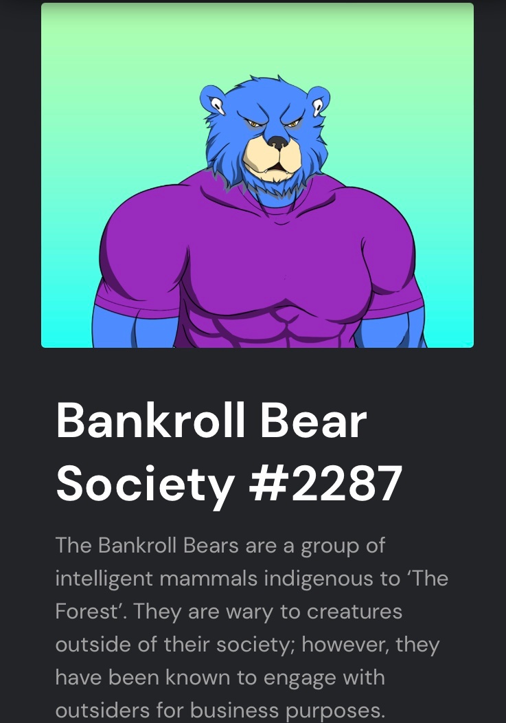 Jables771's tweet image. Another @Bankrollbears added to the collection today. @CroLionUK is falling behind on bear count. I’m sitting at 8 currently.
