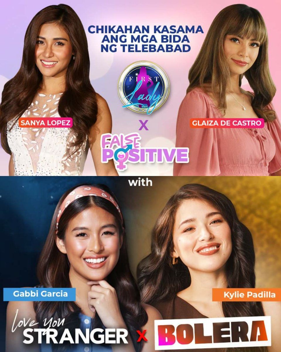 EncantadiaSAGA's tweet image. WHEN GMA TELEBABAD IS LOW-KEY ENCANTADIA SEASON 2

Two current and two upcoming @GMADrama primetime series are/will be topbilled by #Encantadia Sang’gres:

Sanya Lopez in #FirstLady
Glaiza De Castro in #FalsePositive
Kylie Padilla in #Bolera
Gabbi Garcia in #LoveYouStranger