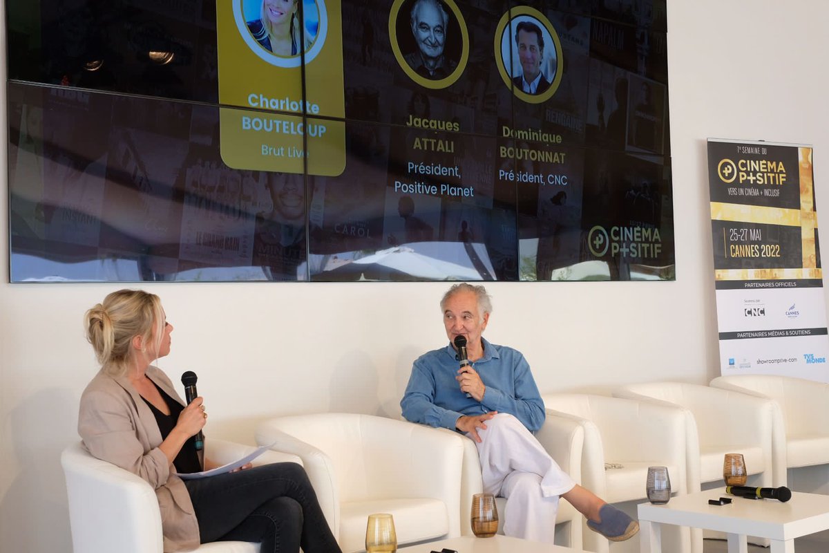 Le CNC (@lecnc) on Twitter photo #Cannes2022 Ouverture de la Journée du #CinémaPositif - Vers un cinéma plus inclusif
<a href="/jattali/">Jacques Attali</a> évoque avec <a href="/chachabouteloup/">Charlotte Bouteloup</a> la place de la culture en temps de guerre. #Cannes2022 Ouverture de la Journée du #CinémaPositif - Vers un cinéma plus inclusif
<a href="/jattali/">Jacques Attali</a> évoque avec <a href="/chachabouteloup/">Charlotte Bouteloup</a> la place de la culture en temps de guerre.