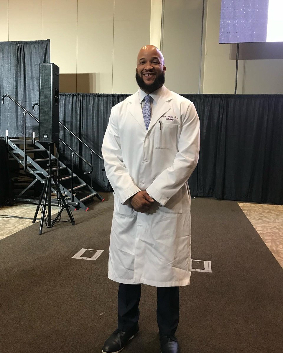 I received my long coat last night on graduation eve and I feel so honored and privileged to be a first-generation black physician. #MedTwitter #PathTwitter