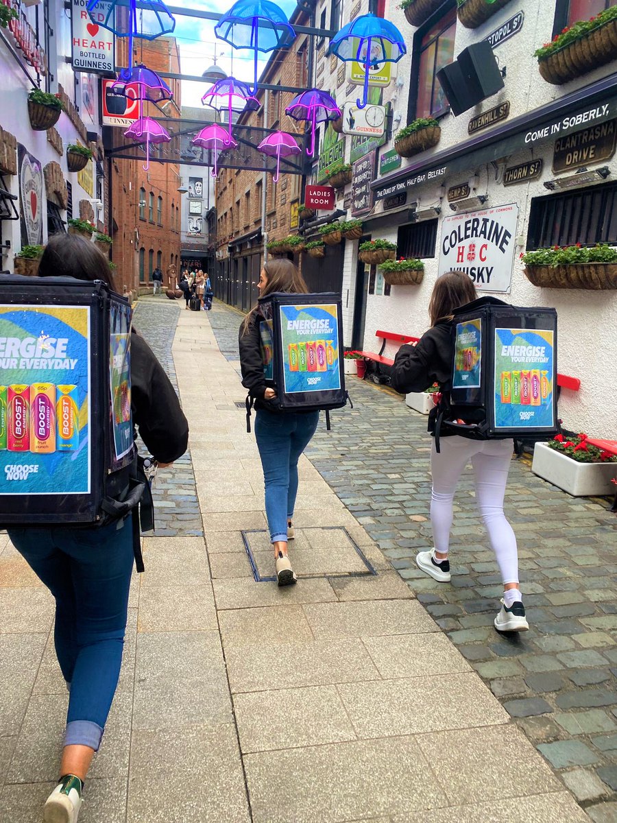 Image_Zoo's tweet photo. Energising your Friday in Belfast!⚡️
Find the team again in Ballymena tomorrow. What boost will you be trying?🎉
#adwalker #advertising https://t.co/RAEVbhMxCK