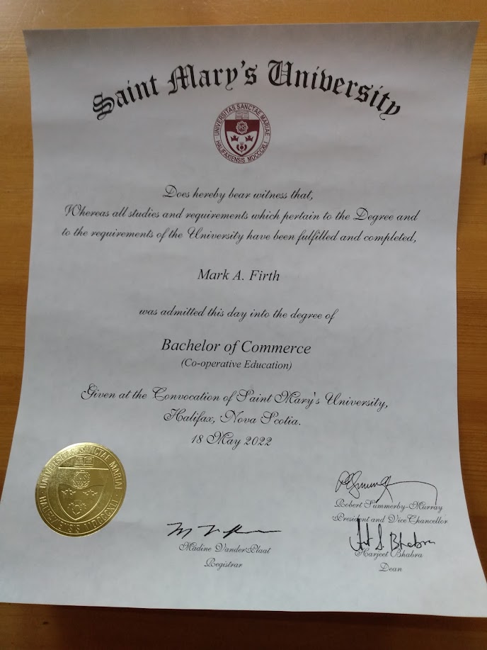jafirth1's tweet photo. Our new university graduate. Bachelor of Commerce with majors in finance and accounting. He also completed the co-op portion of his degree which ultimately resulted with him now working with the Canada Revenue Agency (CRA). So be careful with your tax filings! 🧐 https://t.co/A7FVydtktx