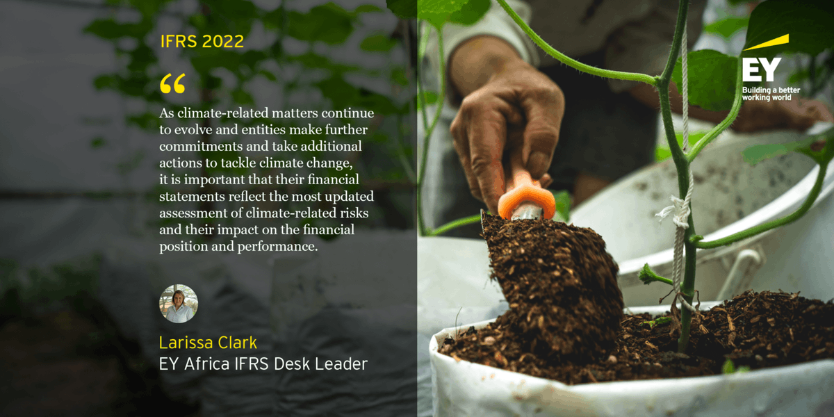EY_Africa's tweet photo. Register to join our upcoming Financial Reporting Update webcast on Sustainability Reporting and Accounting for Climate Change https://t.co/VNqM3oA3cx
Wednesday, 1 June 2022
10am - 11am (CAT)#FRU #IFRS #EYReporting https://t.co/fXzPMW4ppV