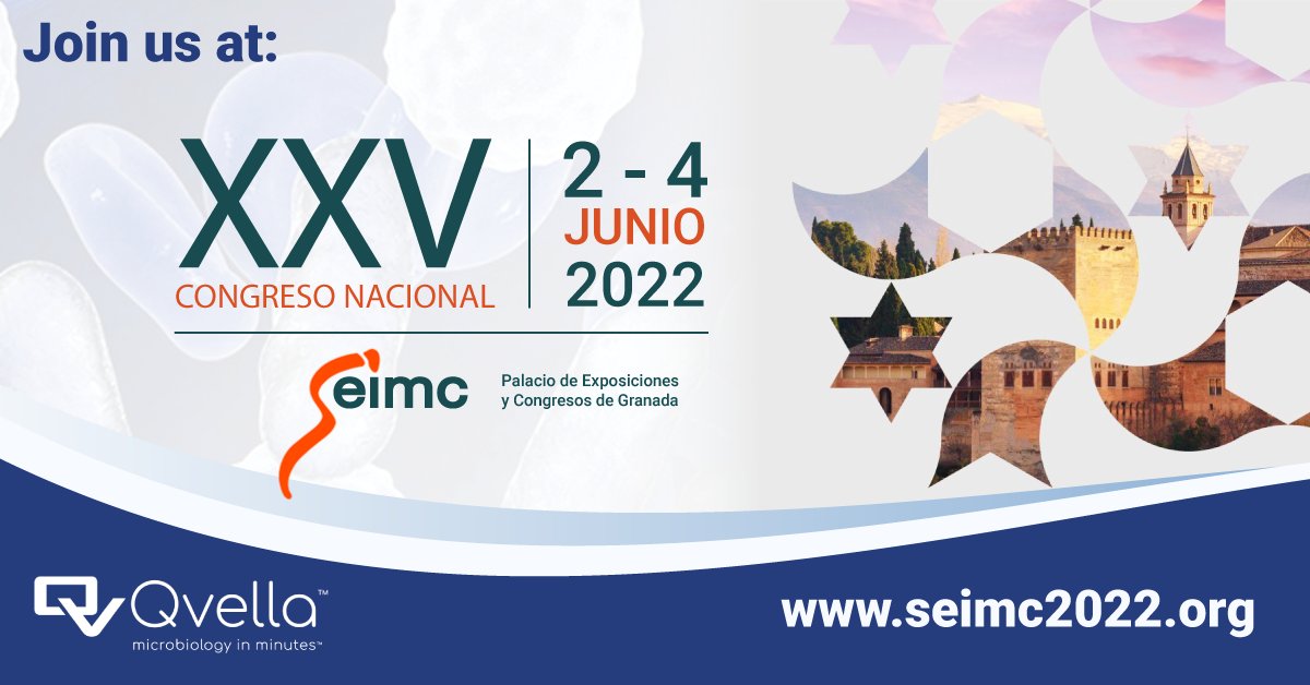 qvellacorp's tweet photo. Come join us in Granada for the XXV SEIMC Congress! @SEIMC_ 
#microbiologylab #rapidDiagnostics #SEIMC2022 #fastpbcprep #fastsystem #sepsis #SEIMC https://t.co/tDiYEc0eTR
