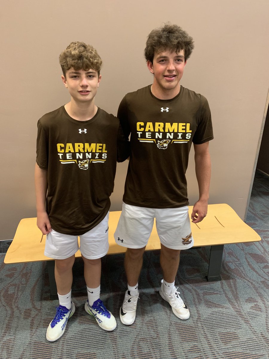 Day 2 of State today for Miles and Adrian.  Courts are soaked and it’s cold…spring tennis season finishing out as it started.  Good luck Corsairs!  ⁦<a href="/CCHSCorsairs/">Carmel Catholic High School</a>⁩  ⁦<a href="/CarmelCorsairs/">Carmel Catholic Athletics</a>⁩