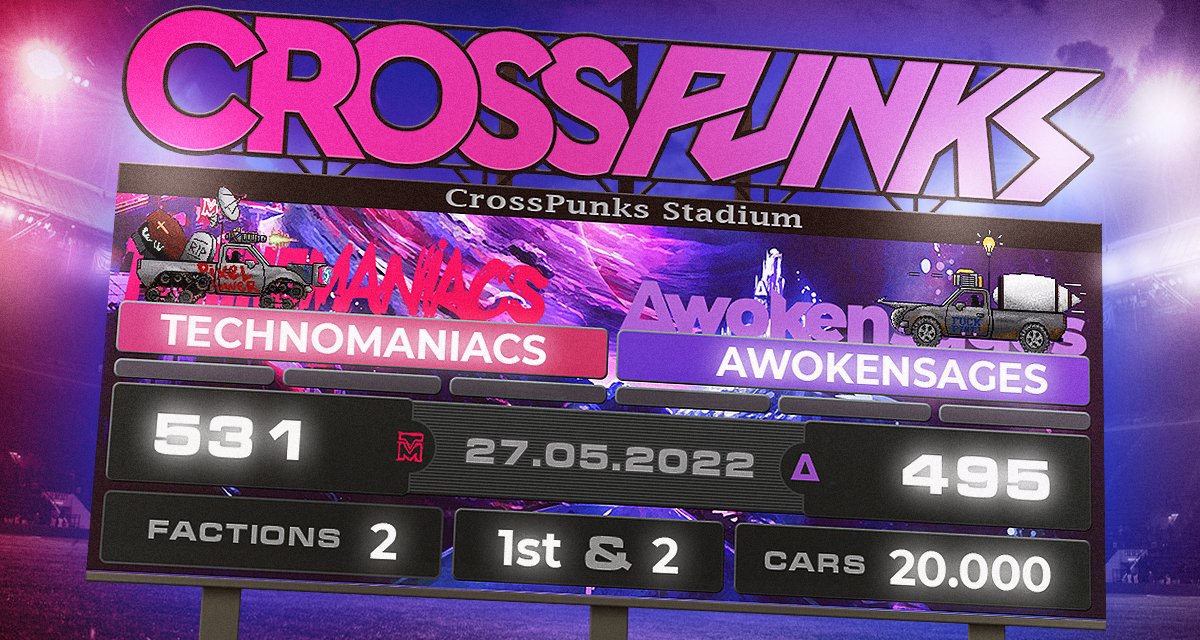 crosspunks's tweet image. 1000+ minted cars ✅
#NFT #CrossPunks #CrossCars