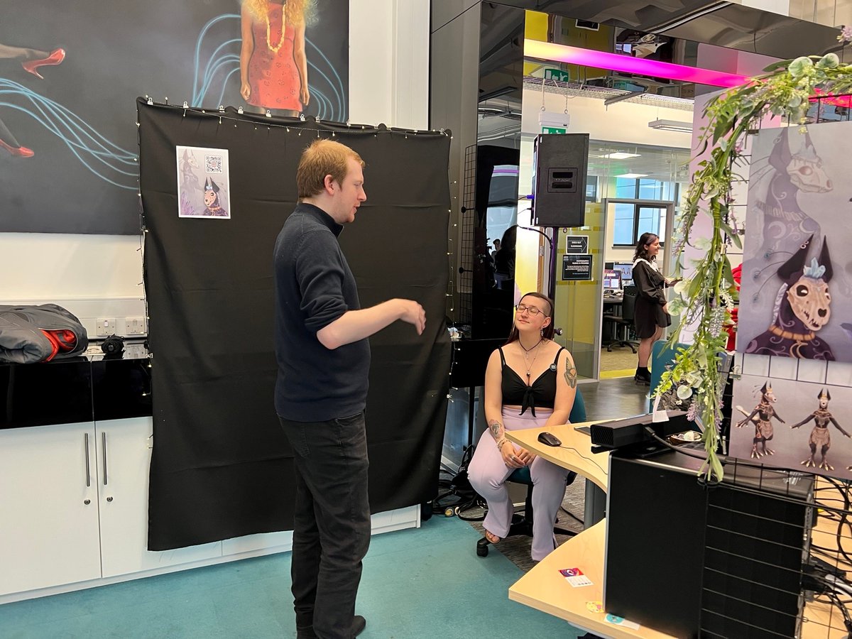 AbertayUni's tweet photo. 🤩We're thrilled to welcome guests back to campus for #ADGS2022.
The exhibition is open until 4:00pm today, so come down and experience some of our fantastic student work for yourself🤩
Thanks to our sponsors @outplayent @ninjakiwigames & @unitygames for their support. https://t.co/U9jvL5nQ4a