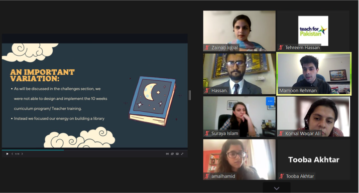 teachforpak's tweet photo. Wonderful day 2 of the Community Partnership Projects Defense! 

2 incredible projects on school libraries &amp; an outstanding English literacy program!

Thank you to our amazing panellists for today Ms. @BaelaJamil, Mr. @javedmalik73 &amp; our 2014 Alumni Ms. Amal Hamid &amp; Komal Waqar! https://t.co/4d13A4zpWY