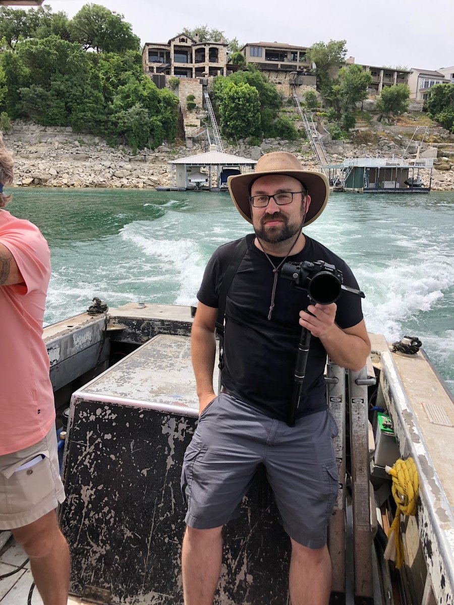blakewoolwine's tweet photo. Quick boat ride to our shoot location in Austin, Texas. https://t.co/HyXEZWtSob