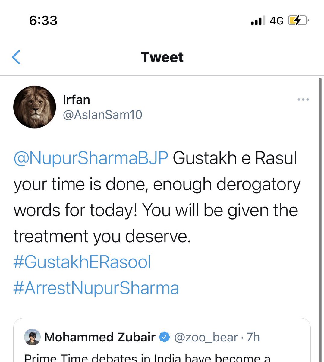 Nupur Sharma tweet media