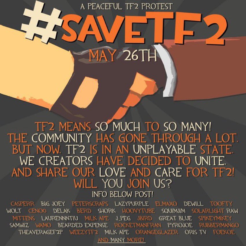 pepeepoopooo's tweet photo. #savetf2 #pleasevalve @valvesoftware i grew up on this gem of a game and to see it neglected like this to the point where its unplayable is disgusting. To still expect us to buy cosmetics for the game yet not even bothering to patch exploits is disgusting 1/2 https://t.co/uLKFz9eav8
