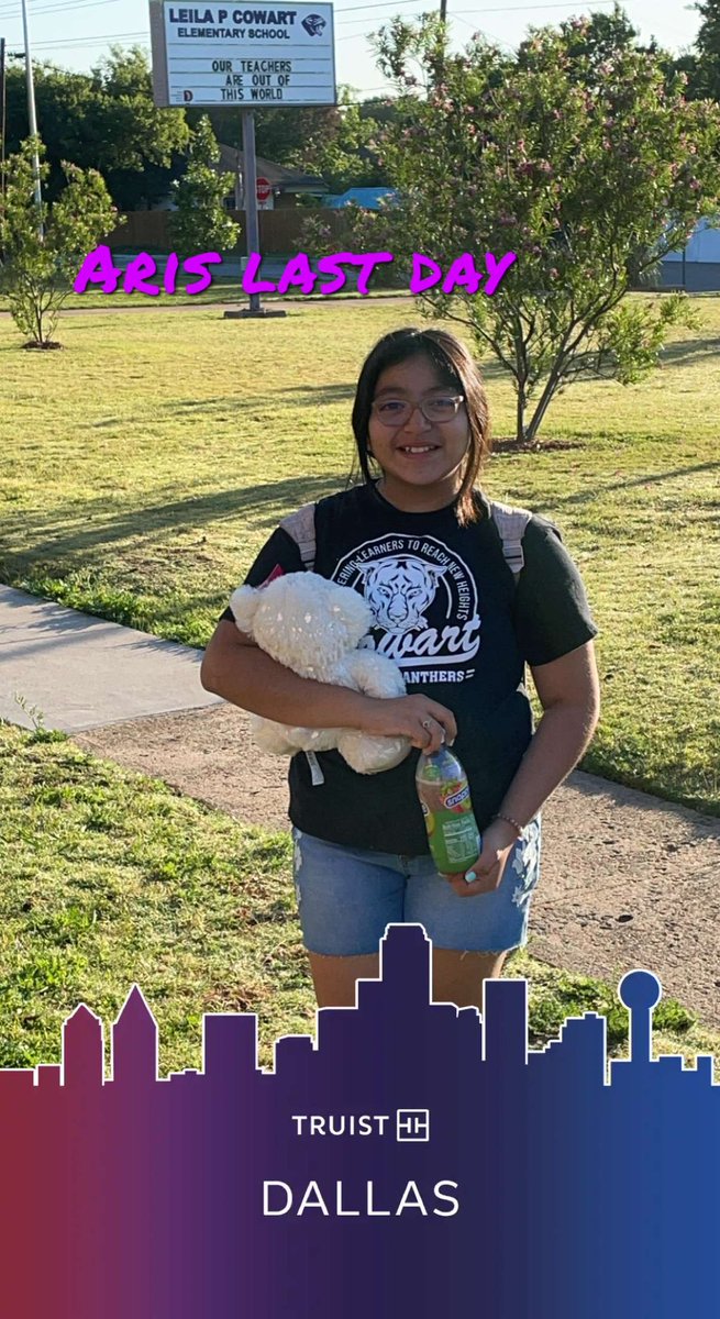 Moremathscience's tweet photo. Today is my babies last day!!!! I am so proud of her. Thank you Cowart!!! Thank you all for creating a space where she felt safe and loved Cowart our second home!! She’s off to Irma Rangel. @jgibbs1472 @VTheCounselor @CCKinderPanther @SpanCIS @MoniDiane https://t.co/qWCcauzX9Y