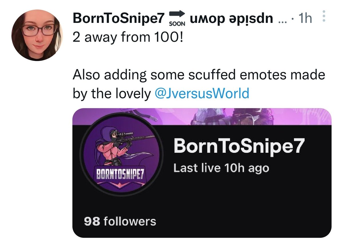 If you guys aren't following this lovely streamer you are crazy! @BornToSnipe7 #follow #twitch #smallstreamer #TwitchStreamers