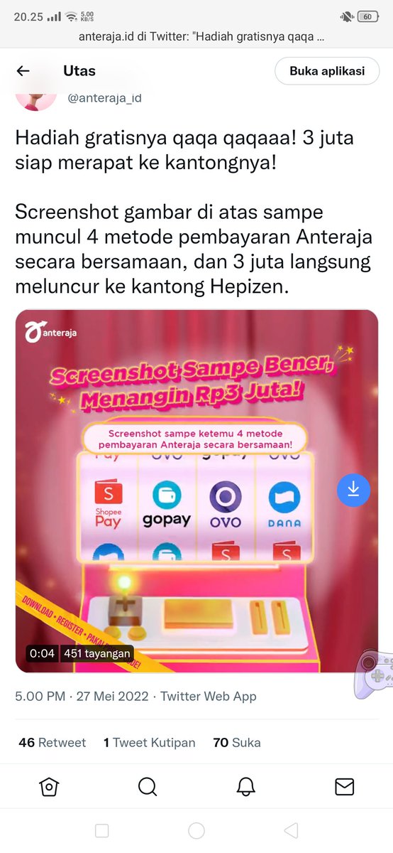 itayutimma's tweet photo. @anteraja_id DONE

Bismillahirrahmanirrahim.. yu ikutan @cerlycerly @Irhaamyuflih @anisadesy 

#Kasmaran
#diAnteraja #PastiBawaHepi https://t.co/E696UAZleE