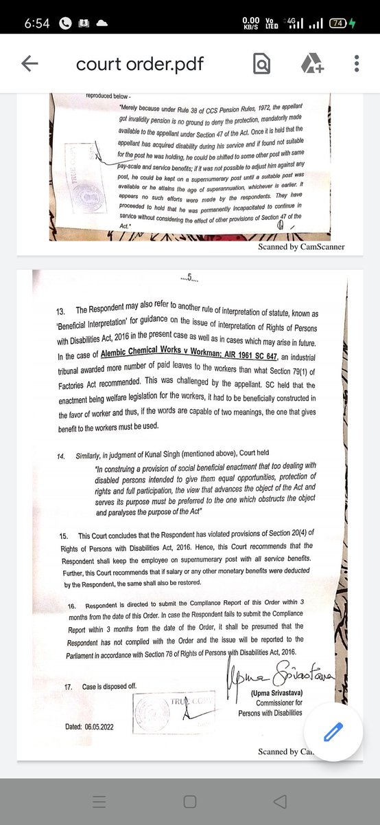 After trying for so many months the disability court has ruled the decision in our favor, however the company is still not honouring the court order, pls advice what options do we have now? <a href="/socialpwds/">Divyang Empowerment</a> <a href="/MSJEGOI/">Ministry of Social Justice & Empowerment, GOI</a> <a href="/PMOIndia/">PMO India</a> <a href="/Drvirendrakum13/">Dr. Virendra Kumar</a> <a href="/DFS_India/">DFS</a> <a href="/nsitharamanoffc/">Nirmala Sitharaman Office</a> <a href="/narendramodi/">Narendra Modi</a>