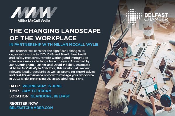 Belfast Chamber (@belfastchamber) on Twitter photo Join <a href="/BelfastChamber/">Belfast Chamber</a> on Wednesday 15 June for our ‘The Changing Landscape of the Workplace’ breakfast event delivered in partnership with local law firm <a href="/MMWlegal/">Millar McCall Wylie</a>. Register now at belfastchamber.com/events/upcomin… Join <a href="/BelfastChamber/">Belfast Chamber</a> on Wednesday 15 June for our ‘The Changing Landscape of the Workplace’ breakfast event delivered in partnership with local law firm <a href="/MMWlegal/">Millar McCall Wylie</a>. Register now at belfastchamber.com/events/upcomin…