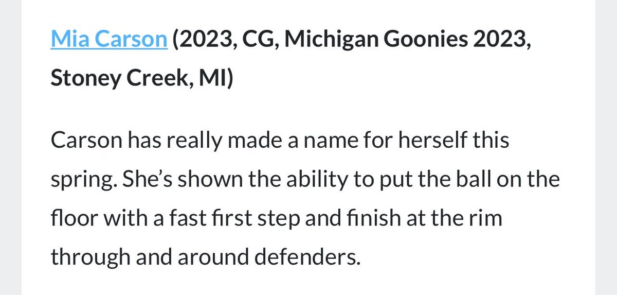 Mia Carson (@miacarson0) on Twitter photo Thank you so much for the write up <a href="/HankampScott/">Scott Hankamp</a> <a href="/PGHMichigan/">Prep Girls Hoops Michigan</a> !! Looking forward to a great weekend at the Prep Girls Hoops, Victory Region Finals!!! <a href="/MichiganGoonies/">Michigan Goonies AAU</a> <a href="/StoneycreekGBB/">SCgirlsbasketball</a> <a href="/MichHSBball/">Mich HS Bball</a> <a href="/WSUWarriorsWBB/">Wayne State WBB</a> <a href="/gvsuwbb/">GVSU Women's Basketball</a> Thank you so much for the write up <a href="/HankampScott/">Scott Hankamp</a> <a href="/PGHMichigan/">Prep Girls Hoops Michigan</a> !! Looking forward to a great weekend at the Prep Girls Hoops, Victory Region Finals!!! <a href="/MichiganGoonies/">Michigan Goonies AAU</a> <a href="/StoneycreekGBB/">SCgirlsbasketball</a> <a href="/MichHSBball/">Mich HS Bball</a> <a href="/WSUWarriorsWBB/">Wayne State WBB</a> <a href="/gvsuwbb/">GVSU Women's Basketball</a>