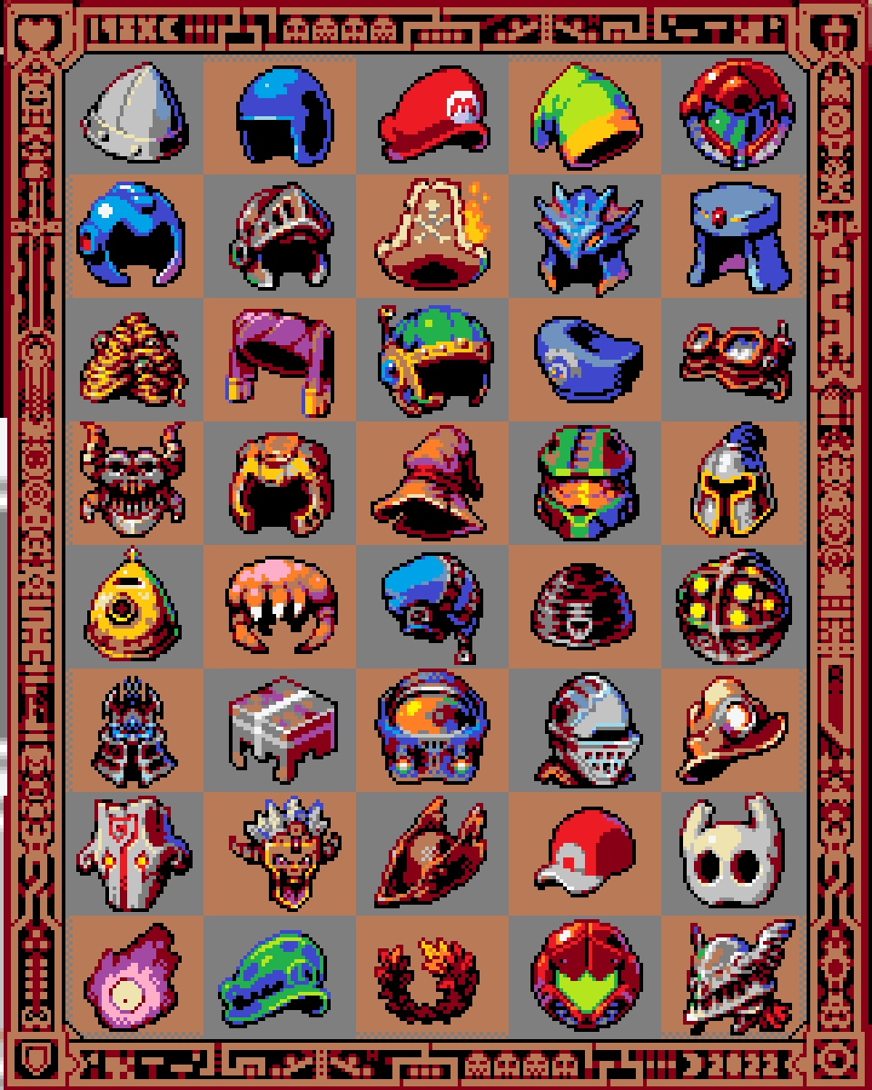 pxlitch's tweet image. The history of video game hats
