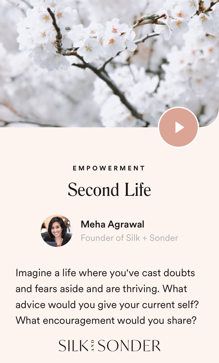 Every day, our members listen to “active meditations” or guided audio reflections that combine introspection with pen to paper action. Give it a listen- I promise you won’t be disappointed.  ss.silkandsonder.com/6gD8F949mqb